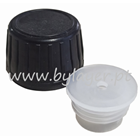 Dropper cap tamper evident PP28 black (lid and seal) big ribbed for glass