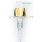 Lotion pump cap 24/410 gold and white smooth