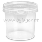 1,5L transparent bucket with lid and handle