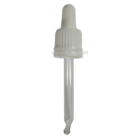 Anulado Tampa rosca inviolável raiada PP18 branco com pipeta conta gotas com ponta curva para frasco de 30ml 