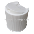 Anulado Tampa DISC TOP de rosca 24/410 branca raiado