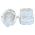 Dropper cap PP18 tamper evident white (lid and seal) ribbed