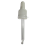 Dropper Pipette cap PP18 tamper evident ribbed with curved tip white for 30ml bottle