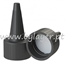 Stopper with nozzle 24/410 black ribbed with sealing disc for induction