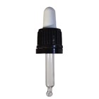 Dropper with white Pipette and black cap PP18 with curved tip for 5ml bottle
