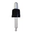 Bouchon vissant noir avec pipette blanc compte-gouttes PP18 à pointe incurvée avec tube de 65 mm de haut