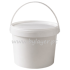 Balde branco 3L com tampa e asa